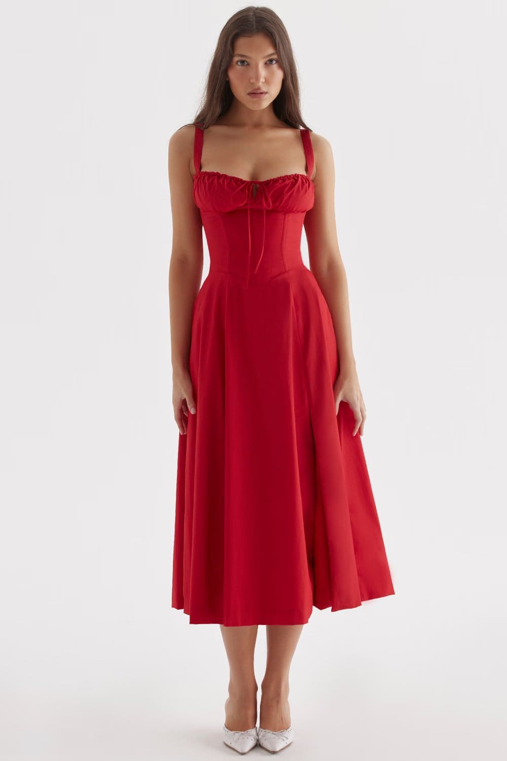 vestido-vermelho-midi-classico-frente