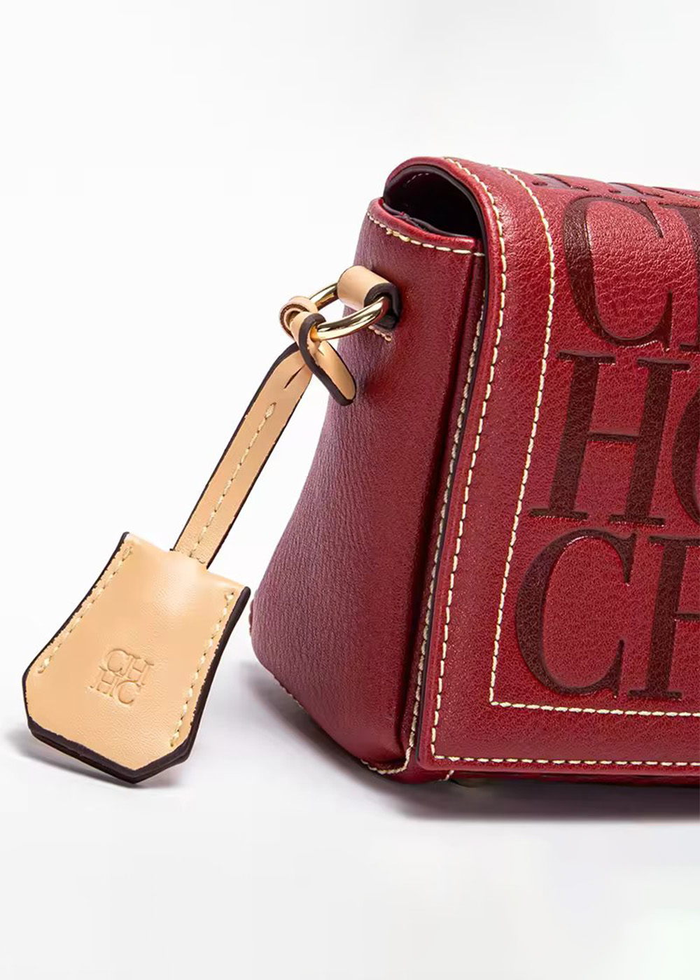 bolsa-ombro-couro-vermelha